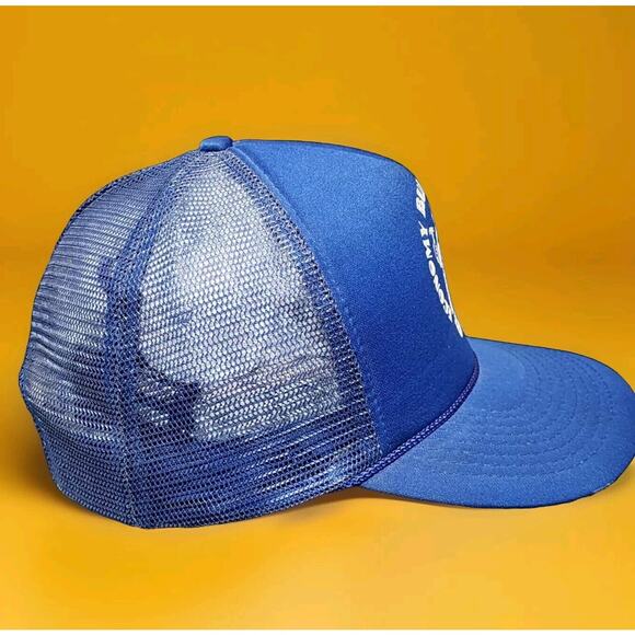 Vintage Trucker Hat Cap Mesh Snap Back Blue Handy Man Building Supplies Elsa TX - Picture 3 of 8